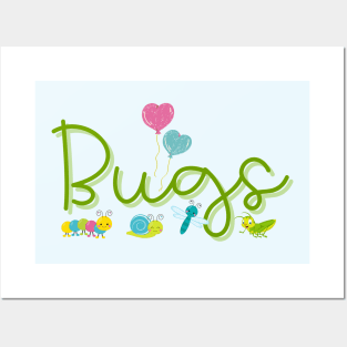 Bugs Cute Happy Cartoon bugs Posters and Art